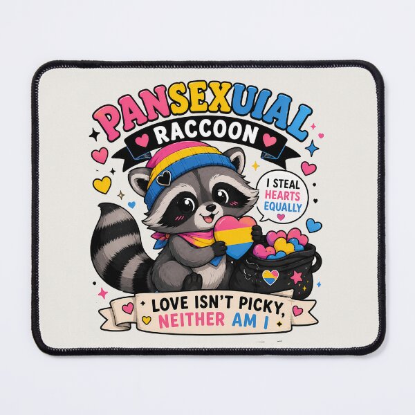 Item preview, Pansexual Raccoon | Pride Creatures Collection | LGBTQ Mascots | Emotional Support Animals | Cute Queer Stickers designed and sold by VectorJoy.