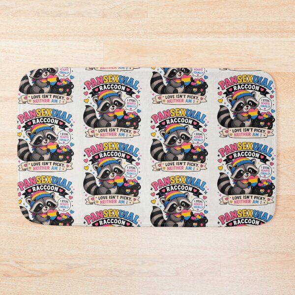 Item preview, Pansexual Raccoon | Pride Creatures Collection | LGBTQ Mascots | Emotional Support Animals | Cute Queer Stickers designed and sold by VectorJoy.