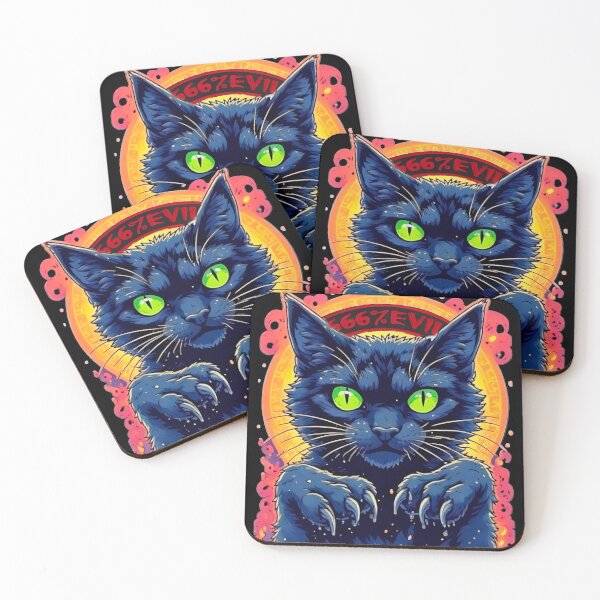Artikelvorschau, Gruselige 666 Böse Schwarze Katze Okkulte Ästhetik entworfen und verkauft von Neer arts.