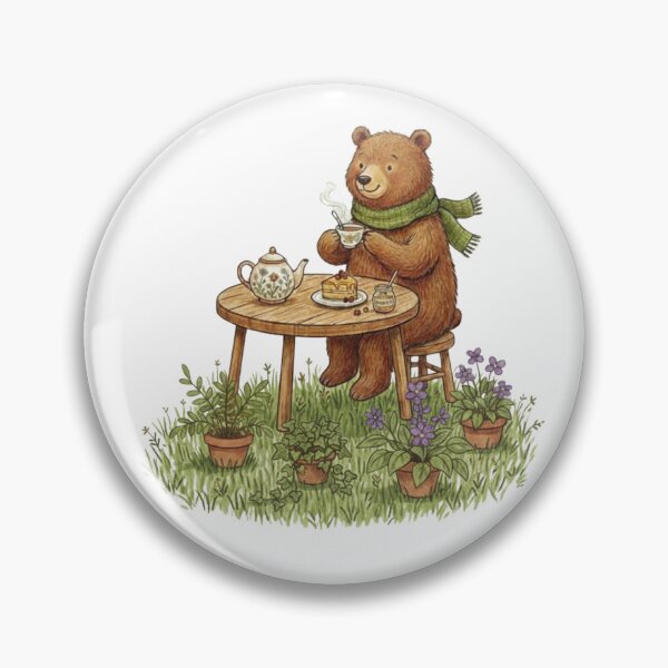 Item preview, Cozy Cottagecore Bear Afternoon Tea Party Illustration designed and sold by TaiwanMemory.