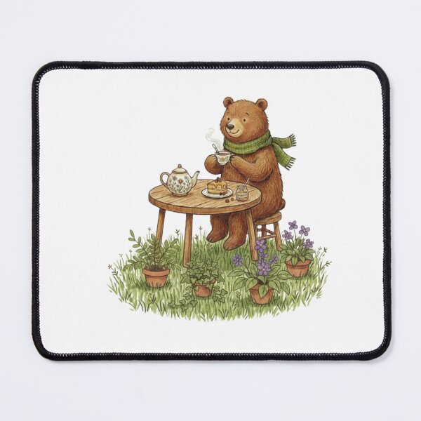 Item preview, Cozy Cottagecore Bear Afternoon Tea Party Illustration designed and sold by TaiwanMemory.