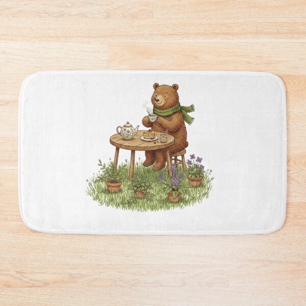 Item preview, Cozy Cottagecore Bear Afternoon Tea Party Illustration designed and sold by TaiwanMemory.