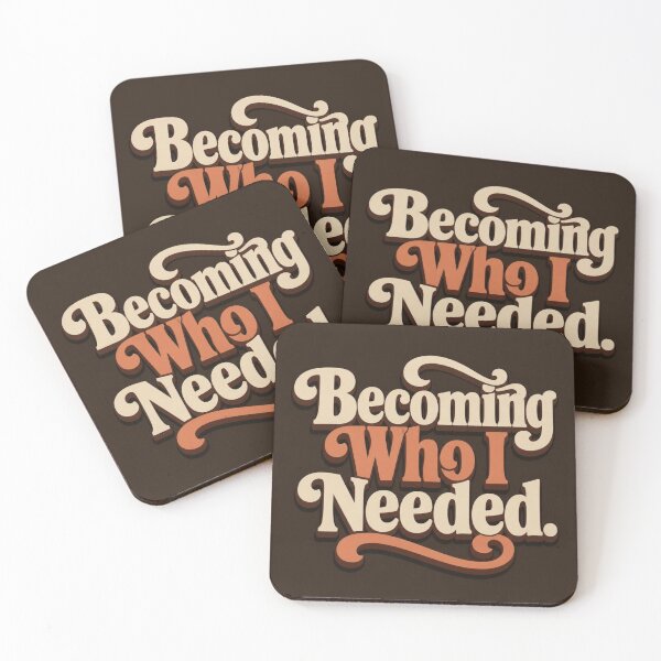 Item preview, Becoming Who I Needed. | Retro Personal Growth Typography designed and sold by Irene Catchmind.