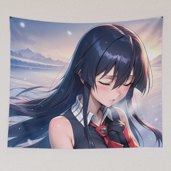Item preview, Akame Akame Ga Kill Snowy Horizon Quiet Winter Mood designed and sold by justnickthings.