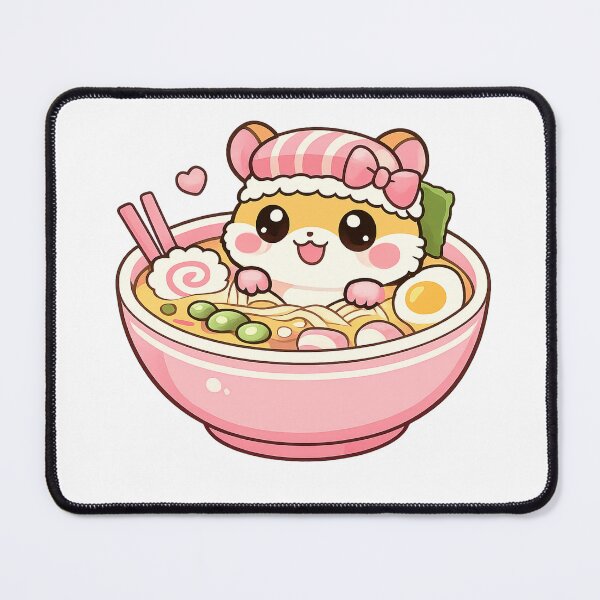 Item preview, Kawaii Ramen Hamster in Bowl designed and sold by rolfzogg.