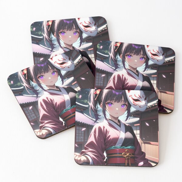 Item preview, Kanao Tsuyuri Demon Slayer Sakura Courtyard Fox Mask designed and sold by justnickthings.