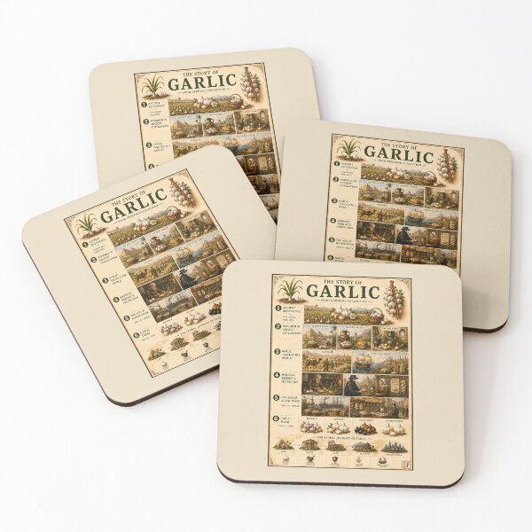 Item preview, The Story of Garlic Vintage Infographic Poster designed and sold by Easternpantry.