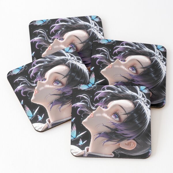 Item preview, Shinobu Kocho Demon Slayer Dreamy Butterfly Night Sky designed and sold by justnickthings.