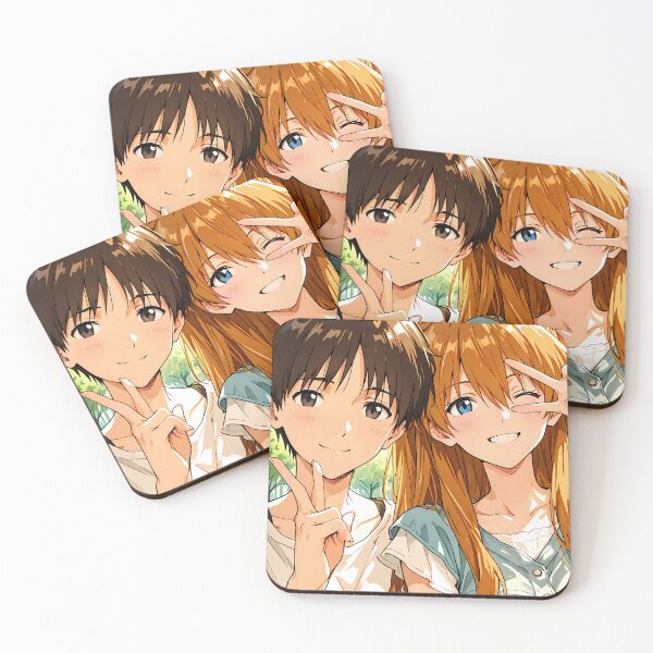 Item preview, Asuka Langley Soryu Neon Genesis Evangelion Sunny Duo Selfie designed and sold by justnickthings.