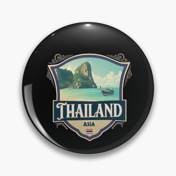 Item preview, Thailand Retro Travel Badge Beach Vacation Crest designed and sold by Prof4Artist.