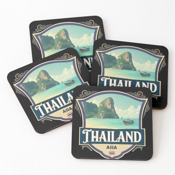 Item preview, Thailand Retro Travel Badge Beach Vacation Crest designed and sold by Prof4Artist.