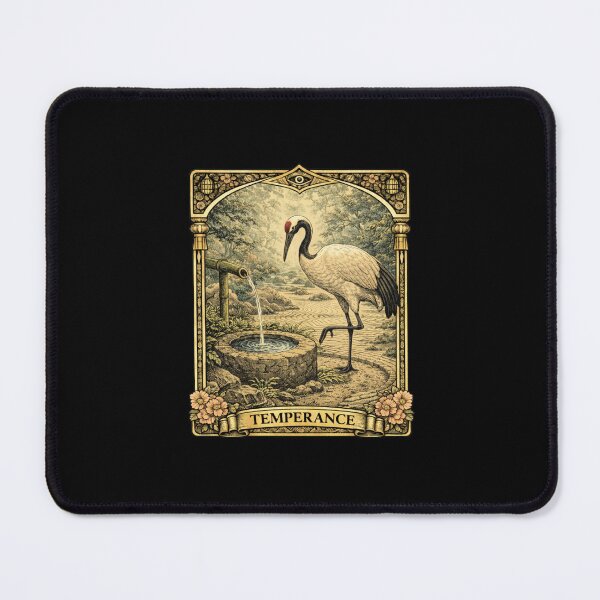 Item preview, Temperance Tarot Card Japanese Crane Zen Garden Aesthetic designed and sold by YokaiInk.