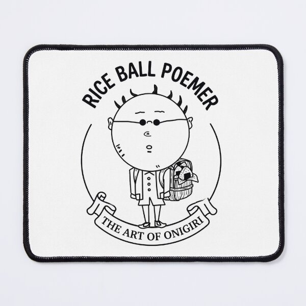 Item preview, The Rice Ball Poemer - Retro Black and White Anime Boy designed and sold by Surreal Characters & Cute Pups.