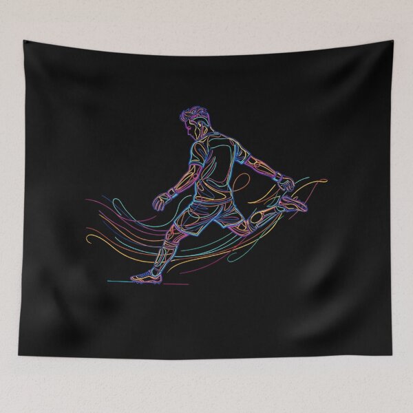 Item preview, Colorful Soccer Line Art Dynamic Football Player Graphic designed and sold by KristenosNehk.