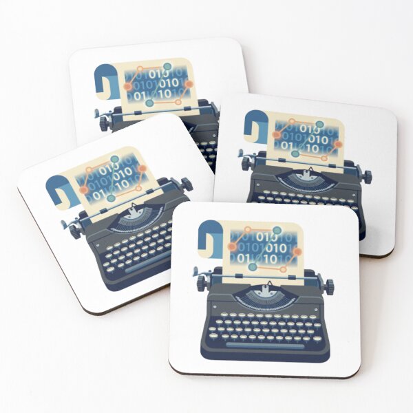 Item preview, Retro Typewriter Artificial Intelligence Concept Design designed and sold by CozyDesignsCo.
