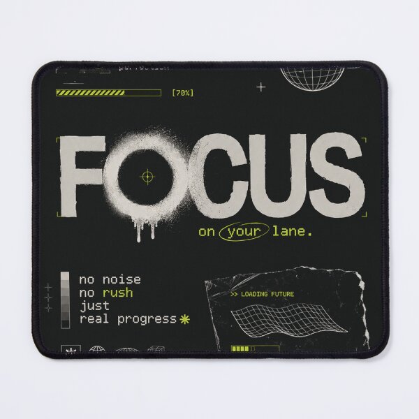 Item preview, Focus On Your Lane – Progress Over Perfection Motivational Typography Design designed and sold by NBT-NOVA.
