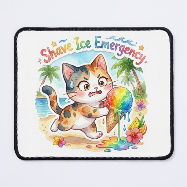 Item preview, Shave Ice Emergency – Funny Hawaiian Shave Ice Cat Sticker designed and sold by LaniDigitalNook.