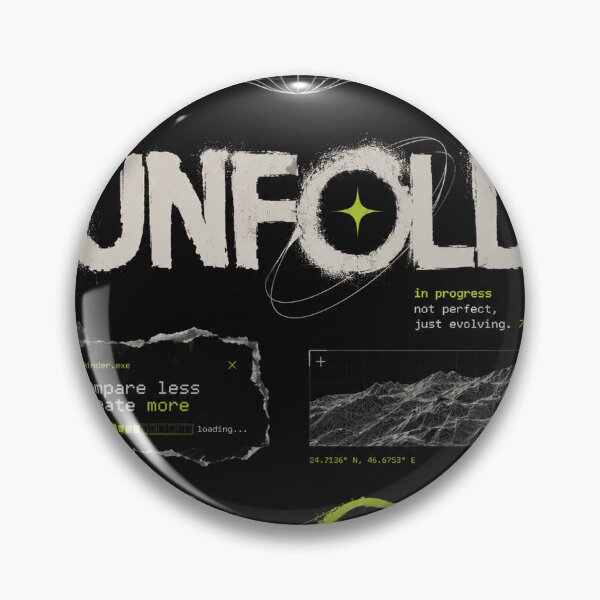 Item preview, UNFOLD – In Progress Not Perfect Just Evolving Cyberpunk Motivation Design designed and sold by NBT-NOVA.