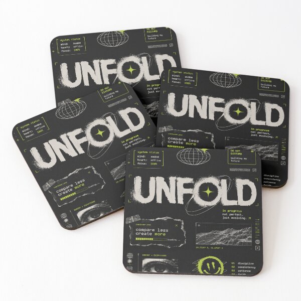 Item preview, UNFOLD – In Progress Not Perfect Just Evolving Cyberpunk Motivation Design designed and sold by NBT-NOVA.