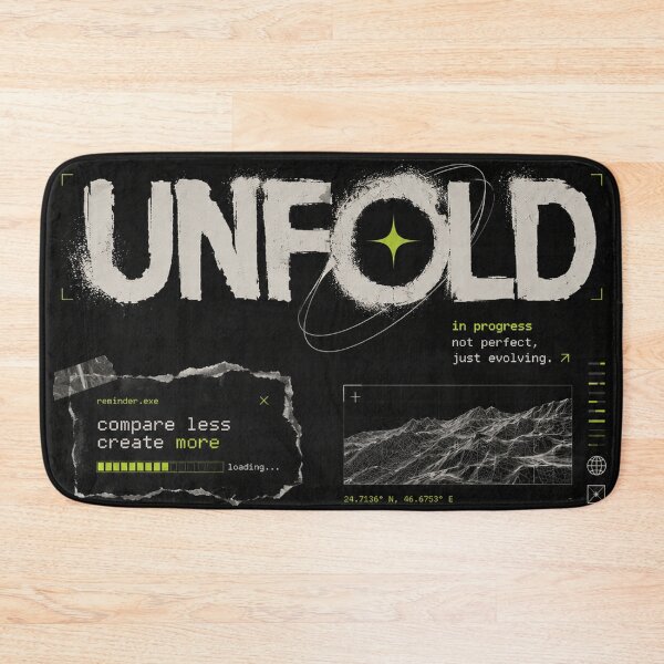 Item preview, UNFOLD – In Progress Not Perfect Just Evolving Cyberpunk Motivation Design designed and sold by NBT-NOVA.