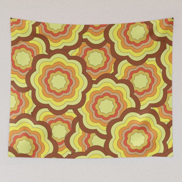 Item preview, Retro Groovy Flower Pattern | 70s Floral Seamless Vintage Design designed and sold by RJACreative.