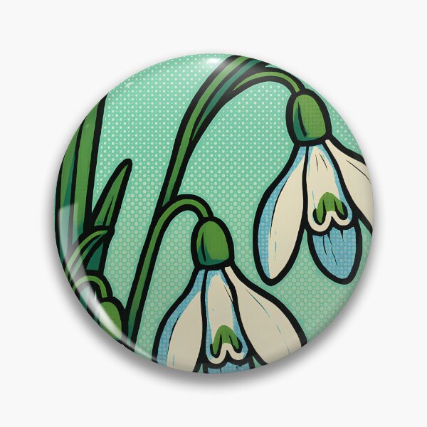 Item preview, Retro Pop Art Poster Illustration of Snowdrop Flowers | Bold Spring Bloom Print with Delicate White Petals & Vintage Botanical Aesthetic | Elegant Floral Wall Art Decor designed and sold by PaintedPixels01.