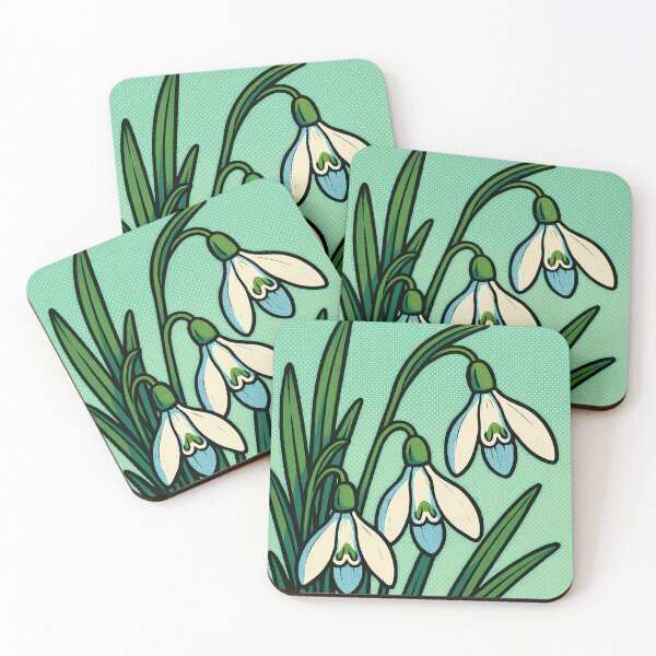 Item preview, Retro Pop Art Poster Illustration of Snowdrop Flowers | Bold Spring Bloom Print with Delicate White Petals & Vintage Botanical Aesthetic | Elegant Floral Wall Art Decor designed and sold by PaintedPixels01.