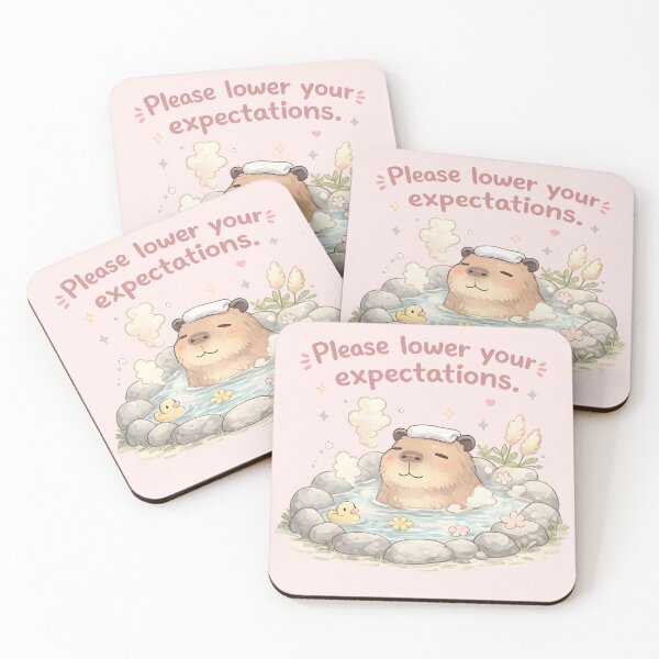 Item preview, Please Lower Expectations Cute Capybara Calm Relaxing Humor Art designed and sold by ArtsyGlaze.