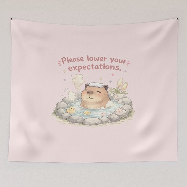 Item preview, Please Lower Expectations Cute Capybara Calm Relaxing Humor Art designed and sold by ArtsyGlaze.