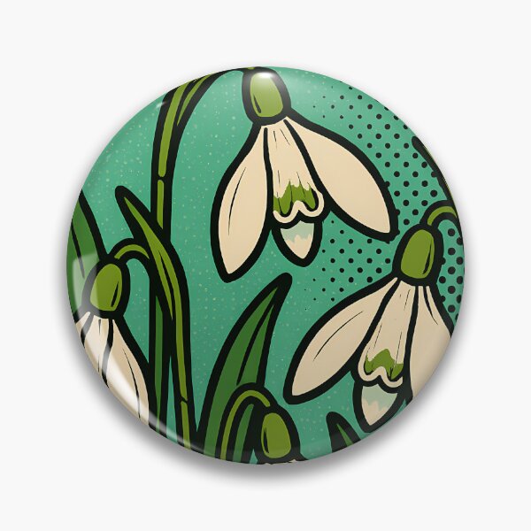 Item preview, Retro Pop Art Poster Illustration of Snowdrop Flowers | Bold Spring Bloom Print with Delicate White Petals & Vintage Botanical Aesthetic | Elegant Floral Wall Art Decor designed and sold by PaintedPixels01.