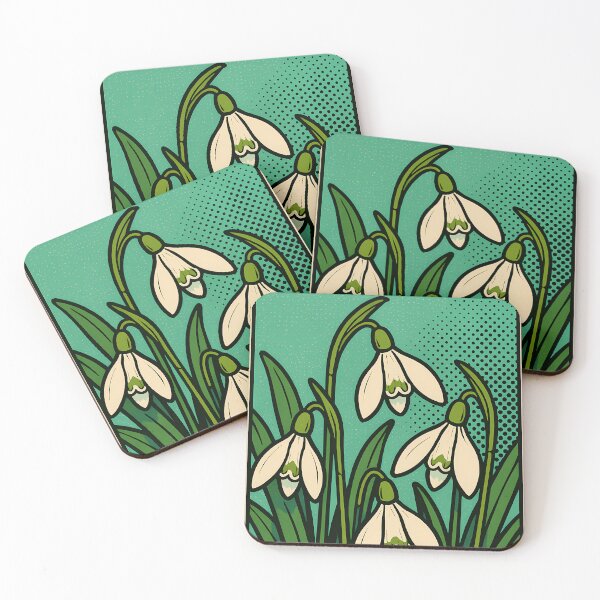 Item preview, Retro Pop Art Poster Illustration of Snowdrop Flowers | Bold Spring Bloom Print with Delicate White Petals & Vintage Botanical Aesthetic | Elegant Floral Wall Art Decor designed and sold by PaintedPixels01.
