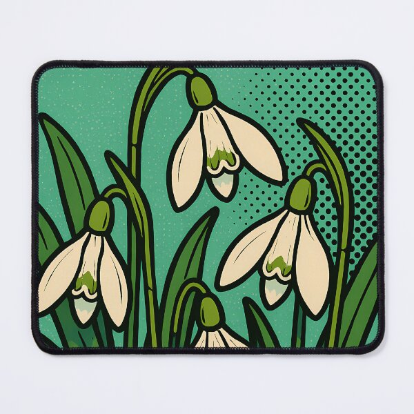 Item preview, Retro Pop Art Poster Illustration of Snowdrop Flowers | Bold Spring Bloom Print with Delicate White Petals & Vintage Botanical Aesthetic | Elegant Floral Wall Art Decor designed and sold by PaintedPixels01.