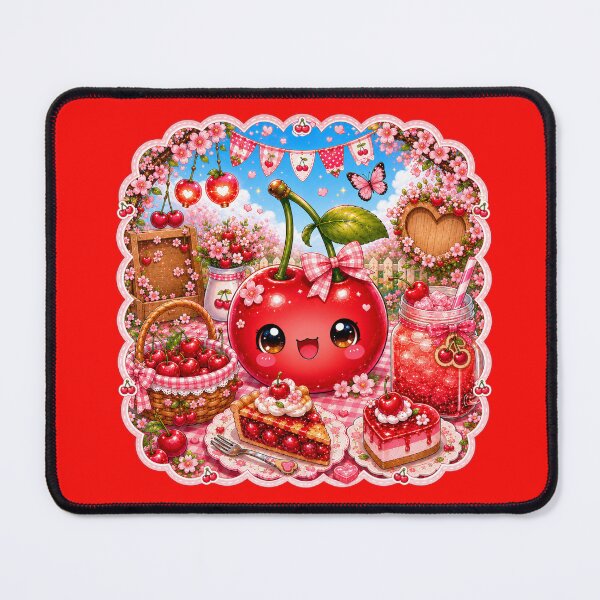 Item preview, Kawaii Cherry Picnic – Cute Cottagecore Cherry Blossom Fruit Aesthetic Art designed and sold by ALH Apparel.