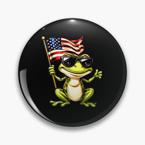 Item preview, Patriotic Frog Wearing Sunglasses Holding American Flag Artwork designed and sold by MiALopezArt.