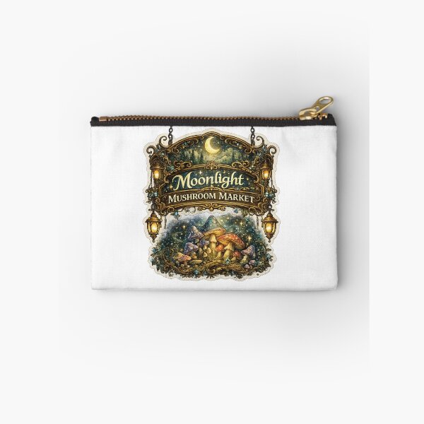 Item preview, Moonlight Mushroom Market | Enchanted Fantasy Merchant Sign | Cottagecore Mushroom Art designed and sold by MrDev.