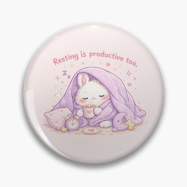 Item preview, Resting Is Productive Cute Bunny and Bear Cozy Motivational Art designed and sold by ArtsyGlaze.
