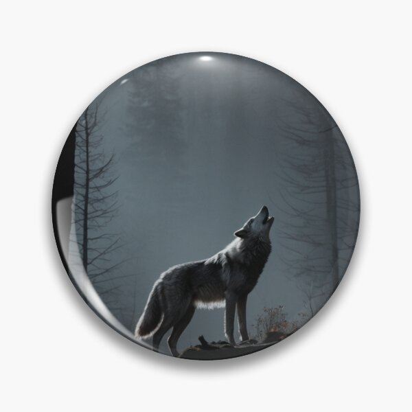Item preview, Wolf Crescent Moon Over Crimson Forest designed and sold by GeoWhimsy Studio.