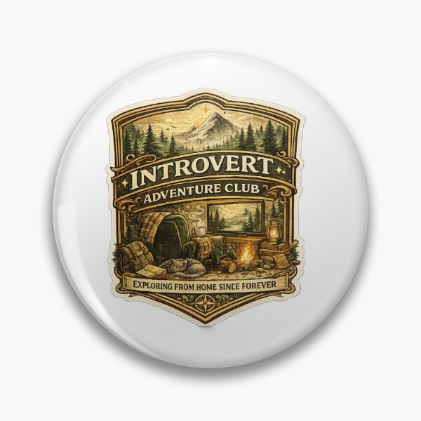Item preview, Introvert Adventure Club | Exploring From Home Since Forever | Funny Introvert Hiking Badge designed and sold by MrDev.