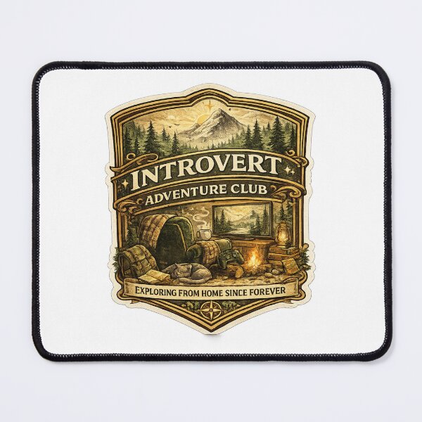 Item preview, Introvert Adventure Club | Exploring From Home Since Forever | Funny Introvert Hiking Badge designed and sold by MrDev.