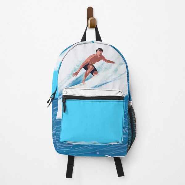 Item preview, Retro Retro Man Surfing Gentle Ocean Waves Surf Print designed and sold by Rhapsodic1290.