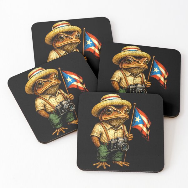 Item preview, Vintage Puerto Rican Toad Photographer Tropical Island Artwork designed and sold by MiALopezArt.