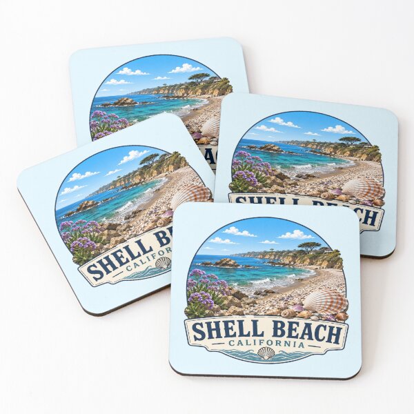 Item preview, Shell Beach, California - Seashell Coastline Ocean designed and sold by Myra365Art.