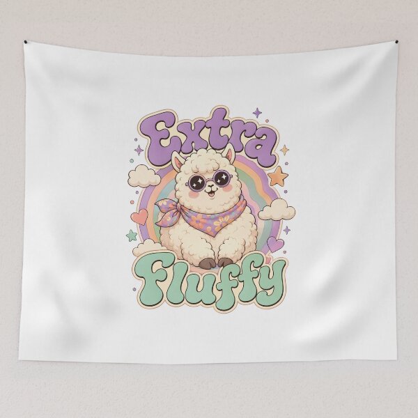 Item preview, Extra Fluffy Cute Alpaca Retro 70s Groovy Llama designed and sold by Sitred123.