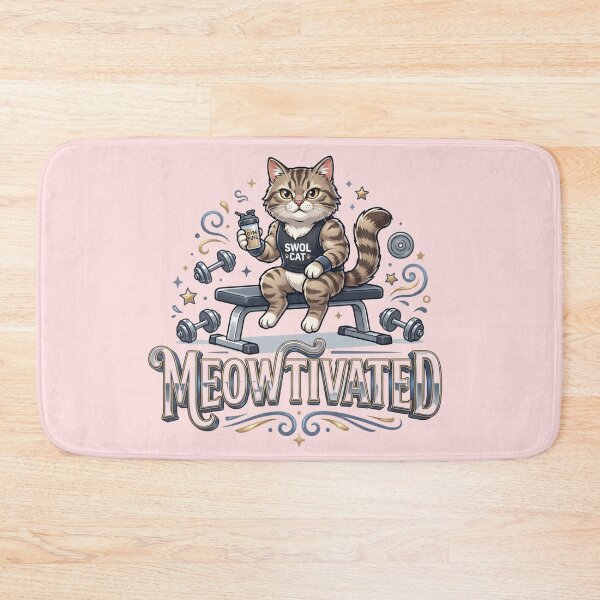 Item preview, Insanely Cute "Meowtivated" Gym Cat Design! designed and sold by pradeepvisuals.