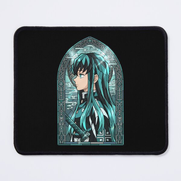Item preview, Muichiro Tokito Demon Slayer Aqua Ornate Stained Glass designed and sold by mildaclairmo.