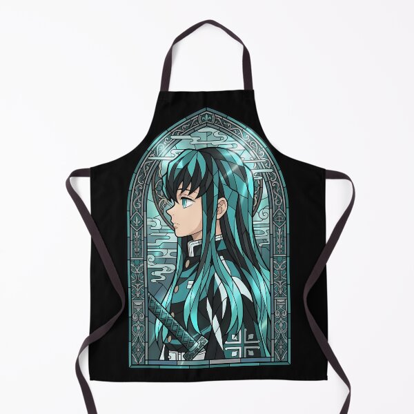 Item preview, Muichiro Tokito Demon Slayer Aqua Ornate Stained Glass designed and sold by mildaclairmo.