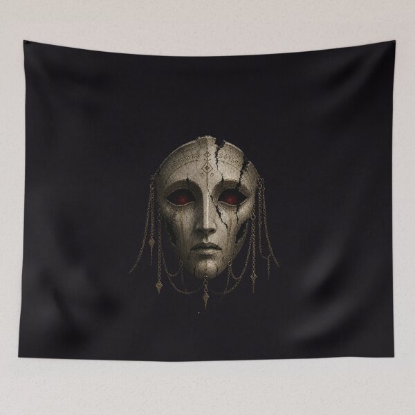 Item preview, Hollow Funeral Mask With Crimson Eyes designed and sold by GeoWhimsy Studio.