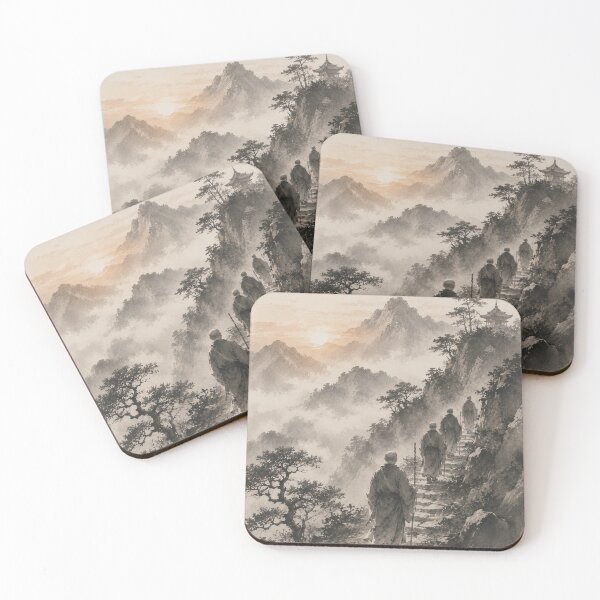 Item preview, Zen Buddhist Monks climbing a Mountain designed and sold by Kipepeo2025.