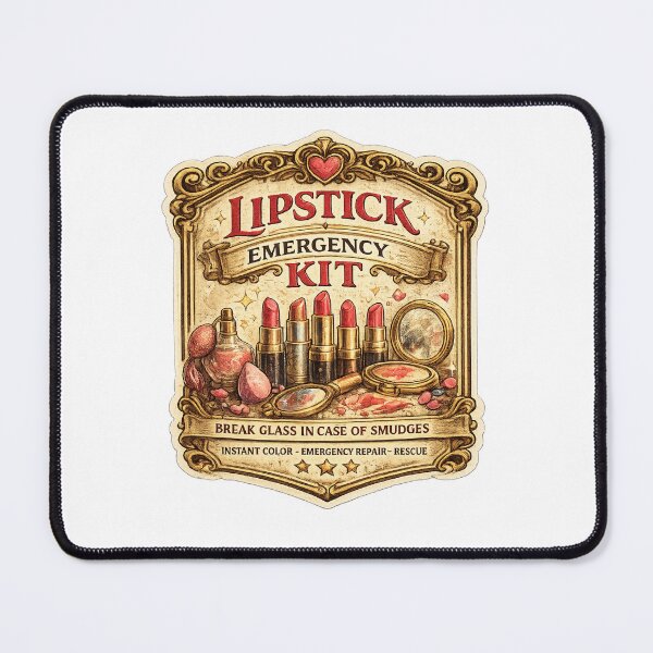 Item preview, Lipstick Emergency Kit | Vintage Beauty Rescue Label | Funny Makeup Lover Design designed and sold by MrDev.