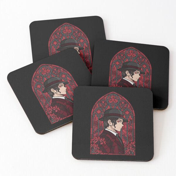 Item preview, Muzan Kibutsuji Demon Slayer Red Gothic Stained Glass Portrait designed and sold by mildaclairmo.